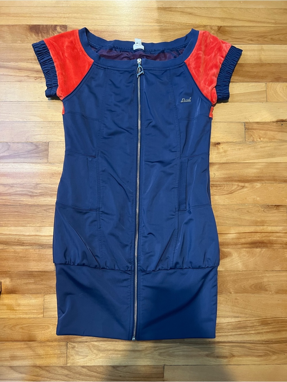 Diesel Navy Jacket with Gold-Tone Zipper Pull
